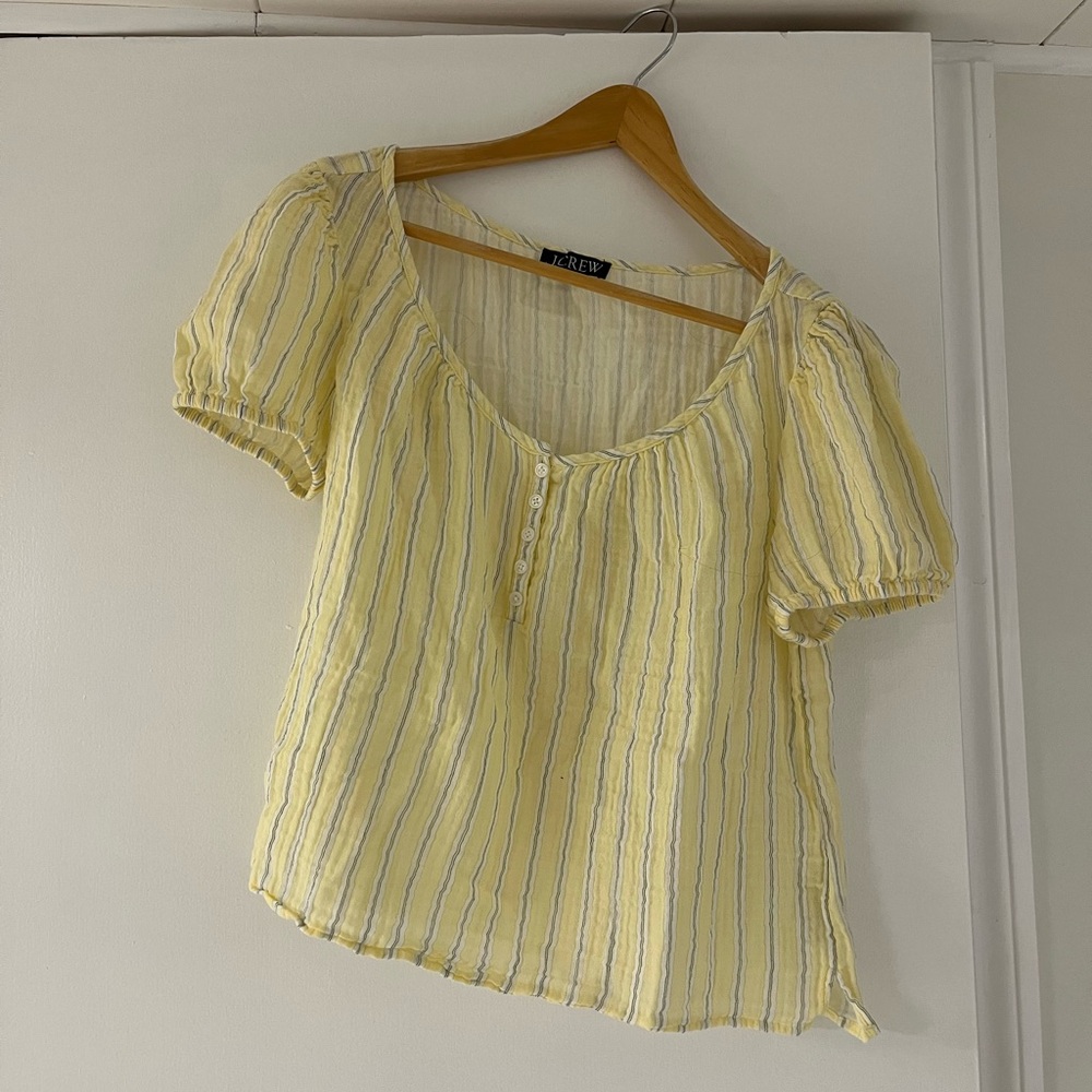 J Crew Yellow Striped Blouse